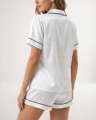 Women's Satin Pyjama Set | Short Sleeve, Breathable Comfort