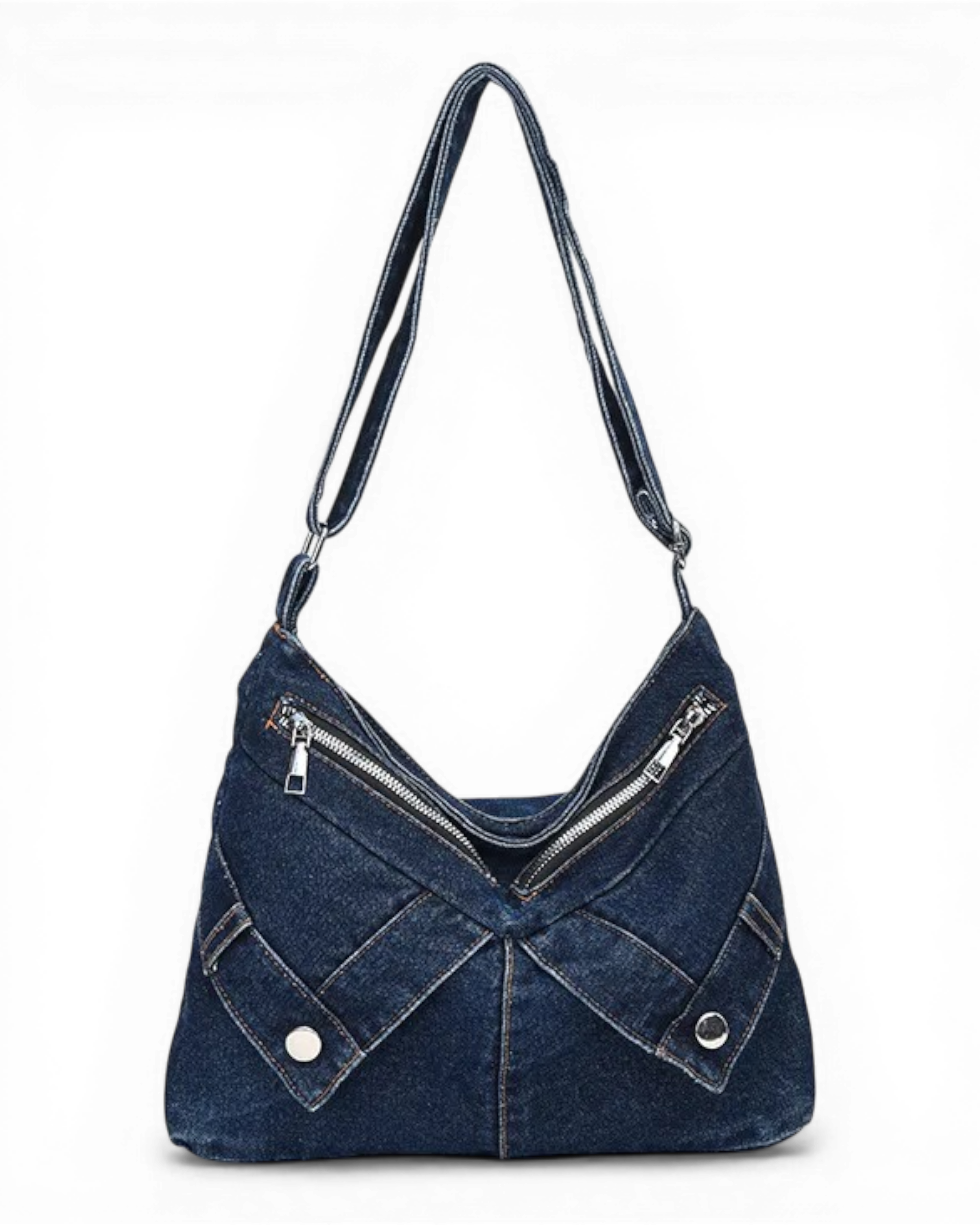 Womens Denim Crossbody Bag Large Capacity Multi Pocket Casual Shoulder Handbag for Everyday Use