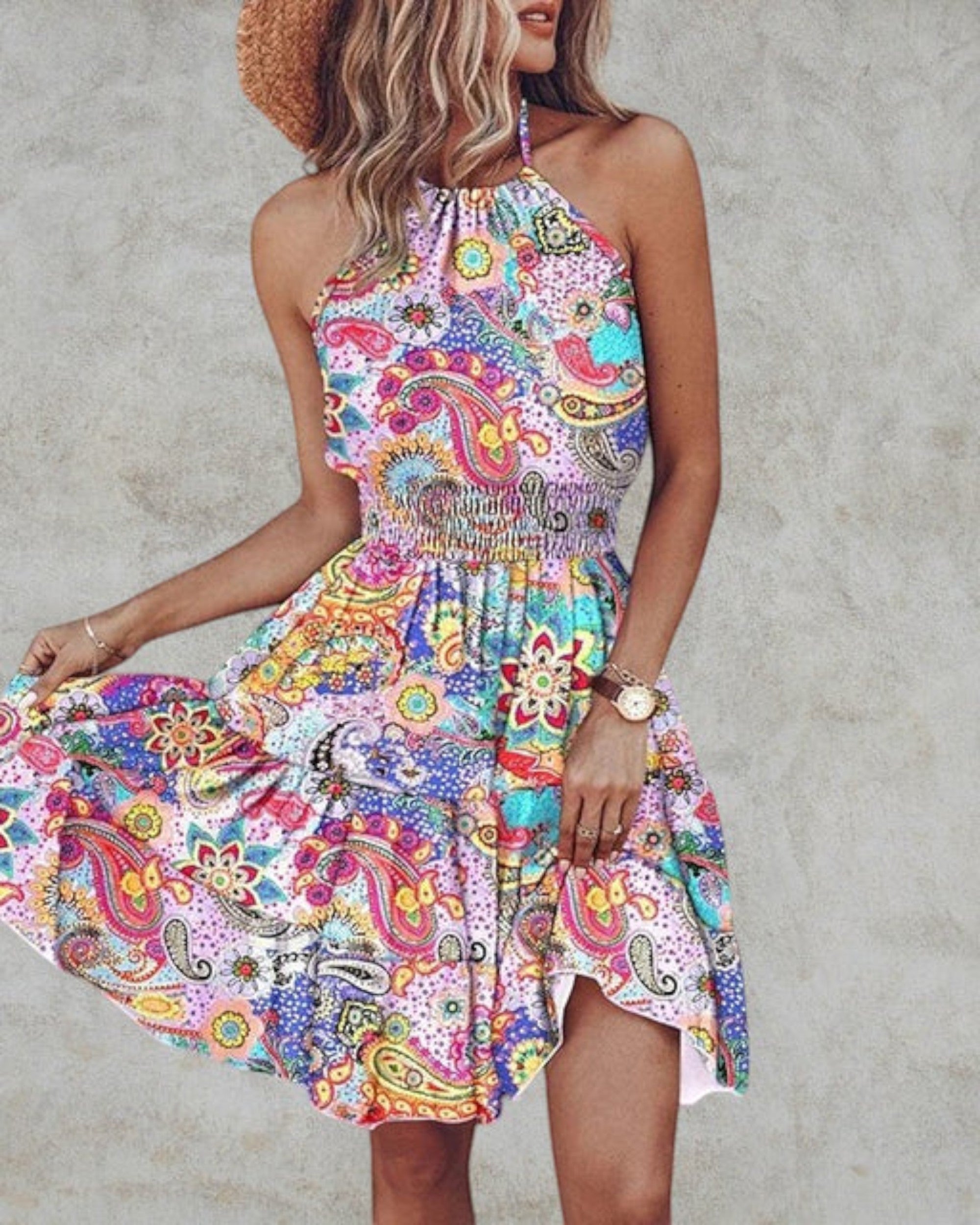 Women's Summer Dress | Elegant Halter Lace Design